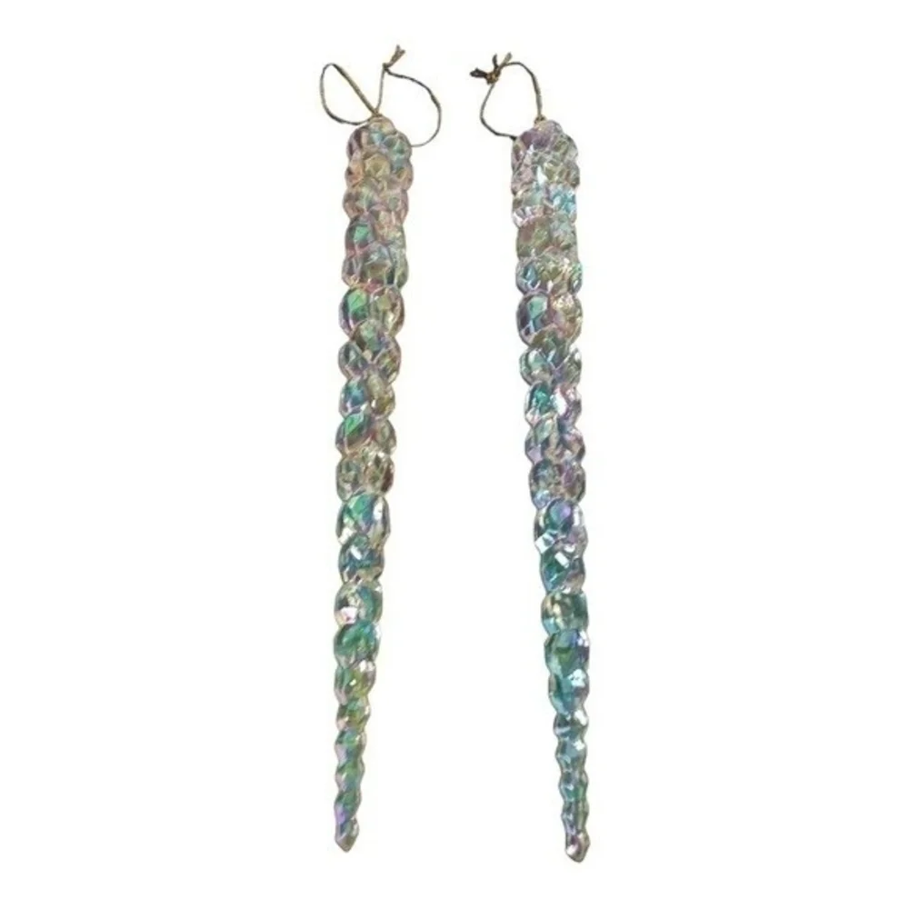 2 Clear Icicle Ice Ornaments 10